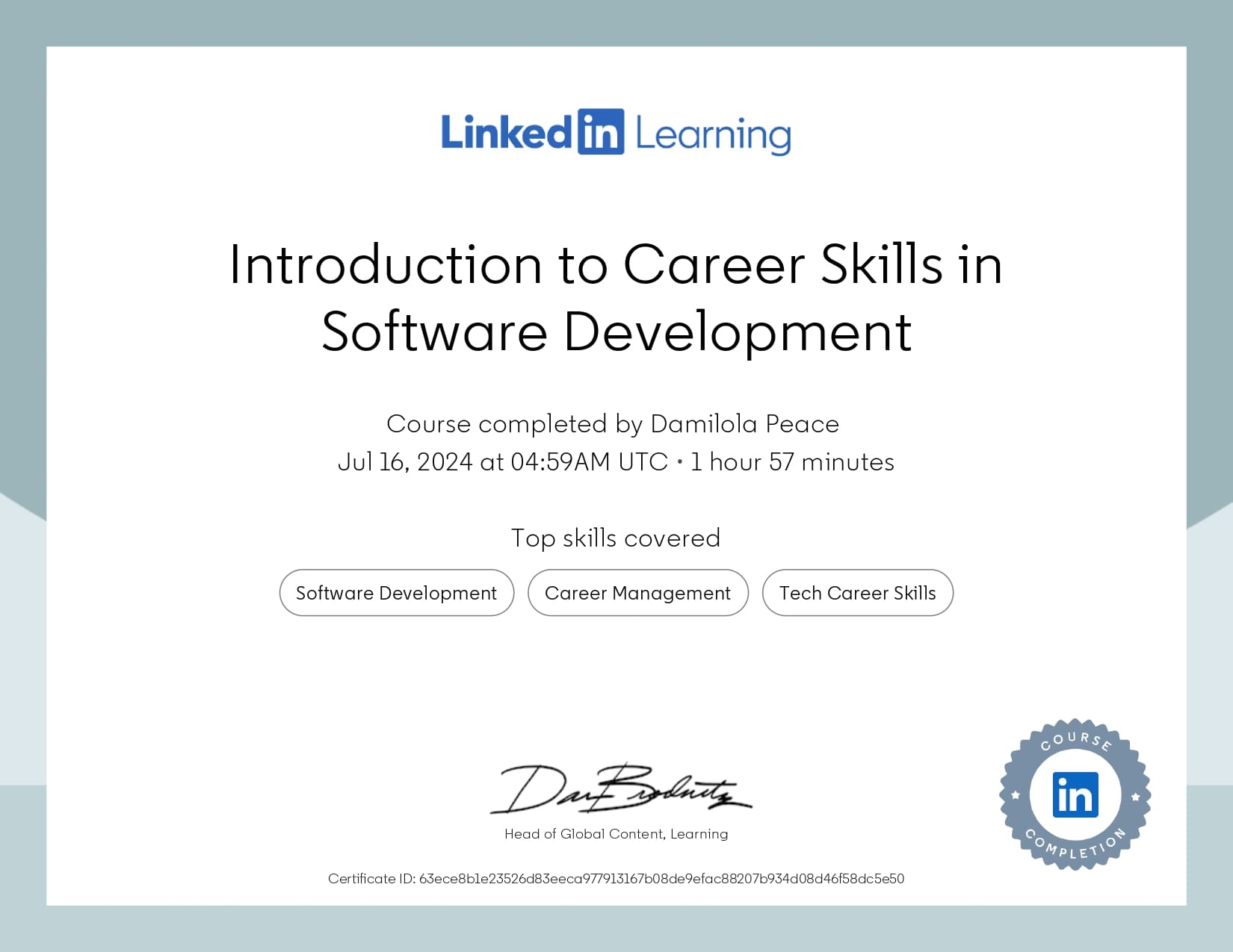Software development credential