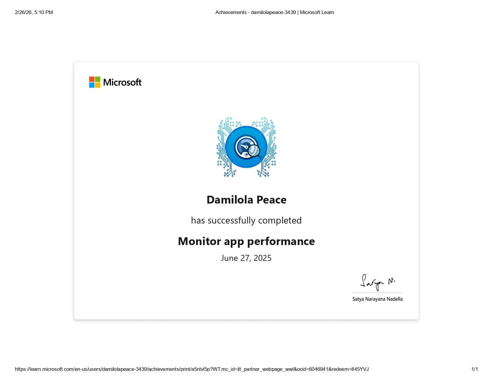 Microsoft Learn credential